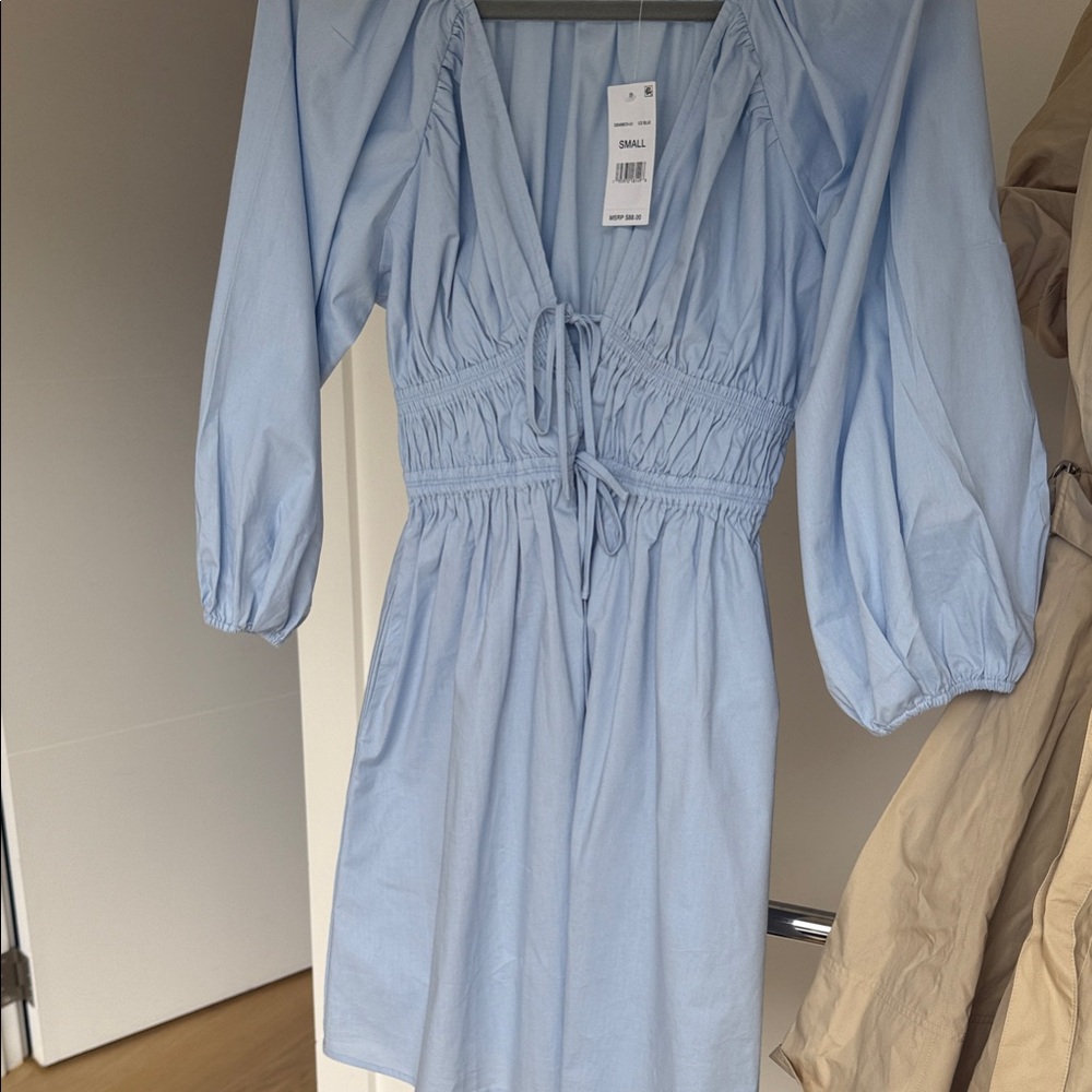 Wayf Light Blue Long Sleeve Dress